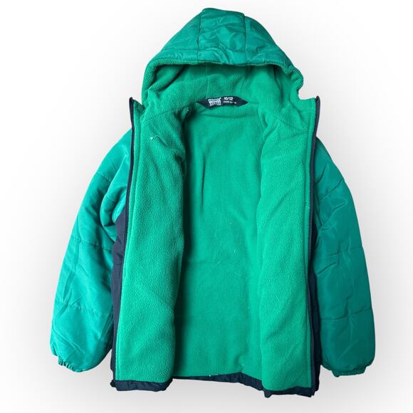 Operation Warm Quilted Color Block Boy’s Winter Jacket, Size 10/12, Green Black - Picture 2 of 8